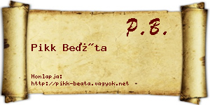 Pikk Beáta névjegykártya